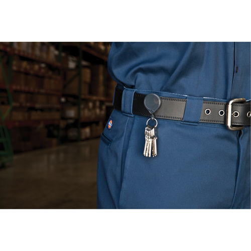 Anneaux &agrave; cl&eacute;s r&eacute;tractables Mini-Bak, Plastique, C&acirc;ble 36", Fixation Agrafe de ceinture Equipex