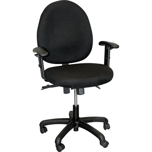 Chaise de dactylo ergonomique avec dossier moyen de s&eacute;rie 900, &agrave; dessin, Ajustable, 22", Tissu Si&egrave;ge, Noir Equipex