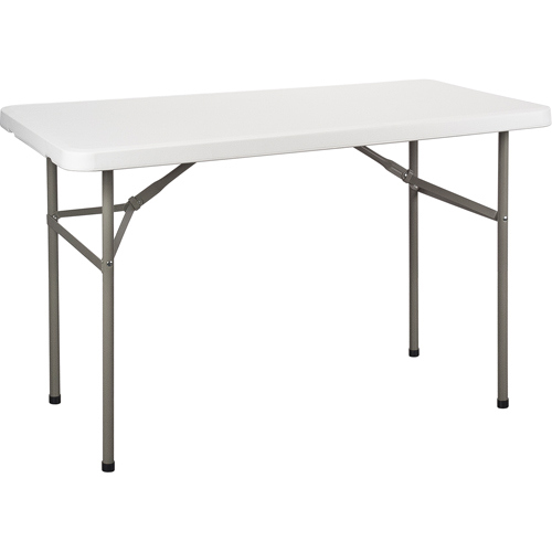 Table pliante, Rectangulaire, 48" l x 24" la, Poly&eacute;thyl&egrave;ne, Blanc Equipex