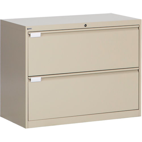 Classeur lat&eacute;ral, Acier, 2 tiroirs, 36" la x 18" p x 27-7/8" h, Beige Equipex