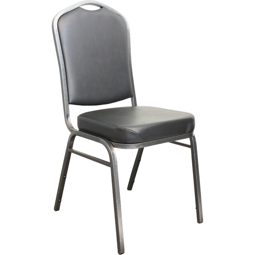 Chaises empilables, Vinyle, Hauteur 37", Capacit&eacute; 275 lb, Noir Equipex