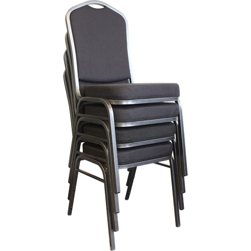 Stacking Chairs, Fabric, 37" High, 275 lbs. Capacity, Black Equipex