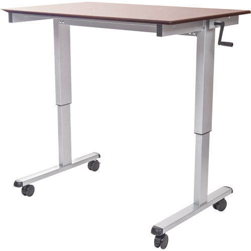 Postes de travail ajustables pour travail assis et debout , , 48-1/2" h x 59" la x 29-1/2" p, Noyer Equipex