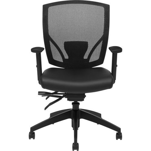 Multi-Tilter Arm Chairs, Vinyl, Black, 300 lbs. Capacity Equipex
