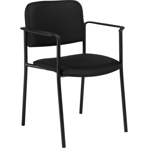 Stacking Chairs, Fabric, 32" High, 300 lbs. Capacity, Black Equipex