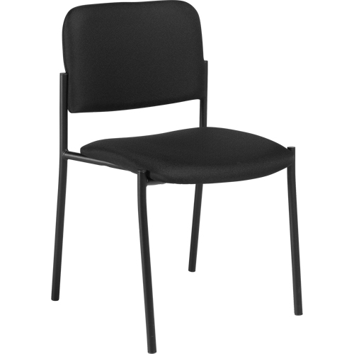 Chaises sans accoudoirs empilables, Tissu, Hauteur 32", Capacit&eacute; 300 lb, Noir Equipex