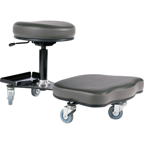 Chaise ergonomique Flex, Vinyle, Noir/gris Equipex