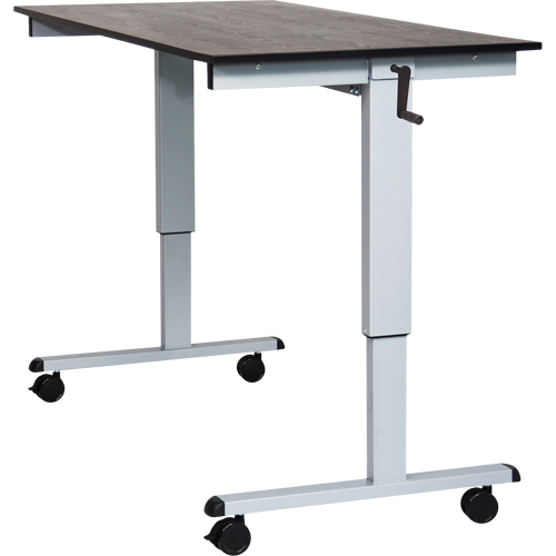 Bureau ajustable pour travail assis et debout, , 48-1/2" h x 59" la x 29-1/2" p, Noir Equipex