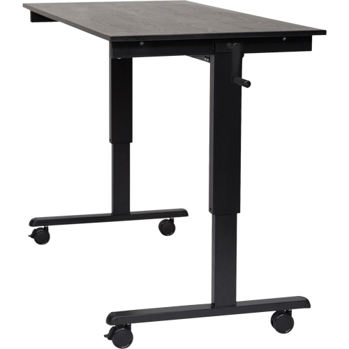 Bureau ajustable pour travail assis et debout, , 48-1/2" h x 59" la x 29-1/2" p, Noir Equipex