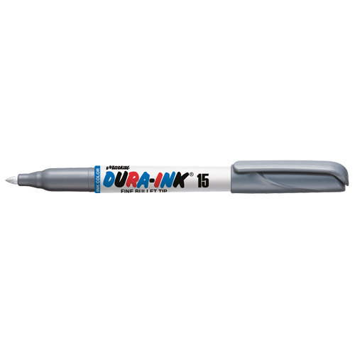 Dura-Ink&reg; #15 Permanent Marker, Fine, Silver Equipex