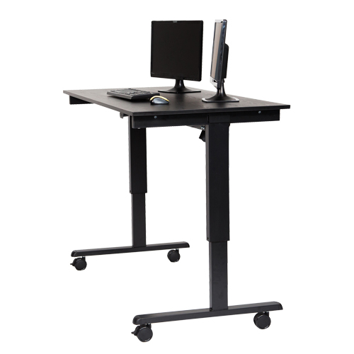 Adjustable Stand-Up Desk, Stand-Alone Desk, 45-1/4" H x 29-1/2" D, Black Equipex