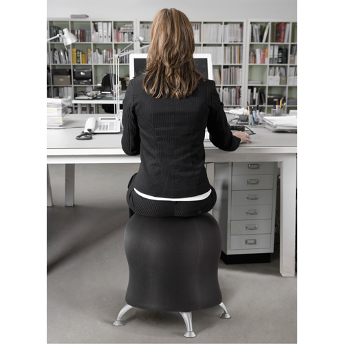 Chaise sph&eacute;rique Zenergy, Tissu, Noir, Capacit&eacute; 250 lb Equipex