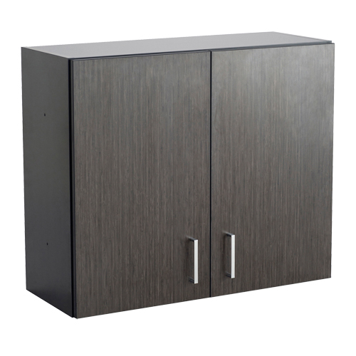 Modular Wall Cabinet, 30" H x 36" W x 15" D, 1 Shelves, Melamine, Asian Night/Black Equipex