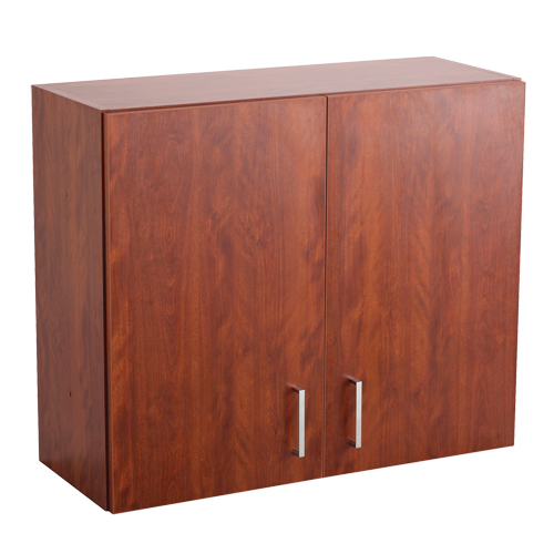 Modular Wall Cabinet, 30" H x 36" W x 15" D, 1 Shelves, Melamine, Mahogany Equipex