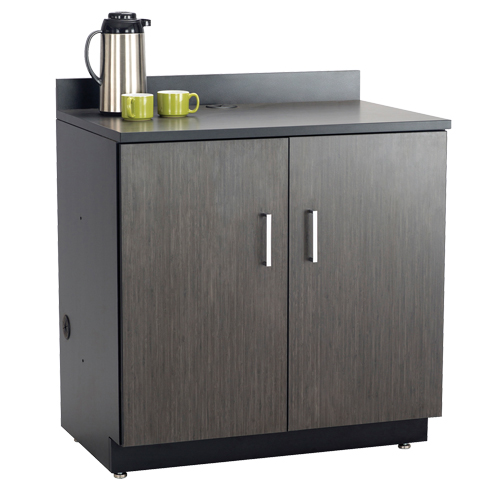 Modular Base Cabinet, Melamine, 2 Shelves, 39" H x 36" W x 25" D, Asian Night/Black Equipex