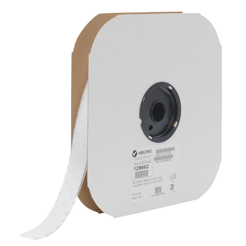 Ruban d'attaches, Boucle, 25 vg x 3/4", Cousu, Blanc Equipex