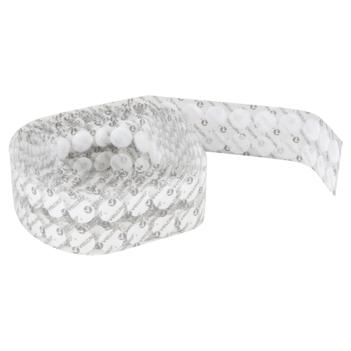 Attaches en jeton, Boucle et crochet, 3/4" dia., Adh&eacute;sif, Blanc Equipex