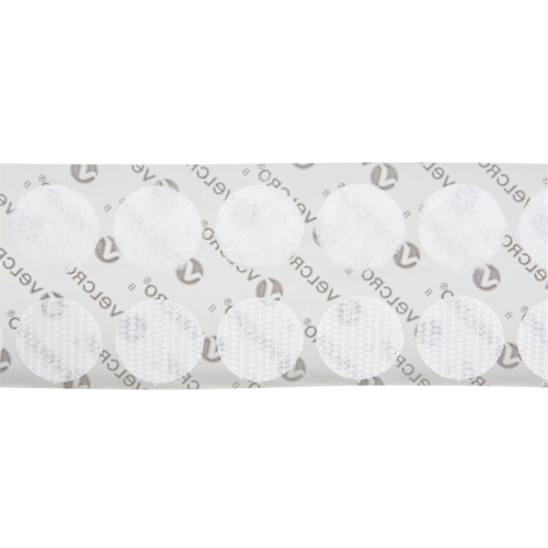 Attaches en jeton, Boucle et crochet, 3/4" dia., Adh&eacute;sif, Blanc Equipex