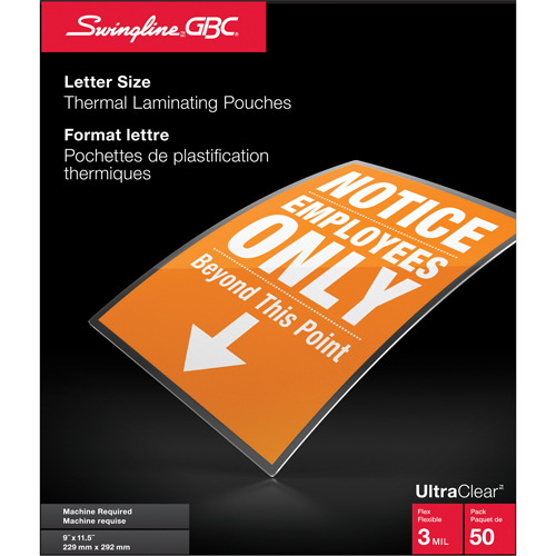 Swingline UltraClear Laminating Letter Pouches Equipex