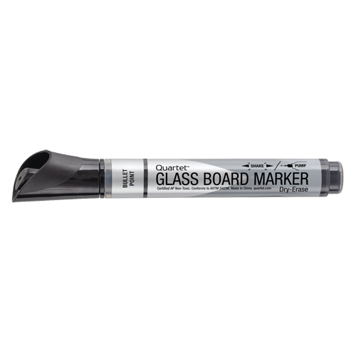 Premium Glass Dry-Erase Markers, Black, Bullet Tip Equipex