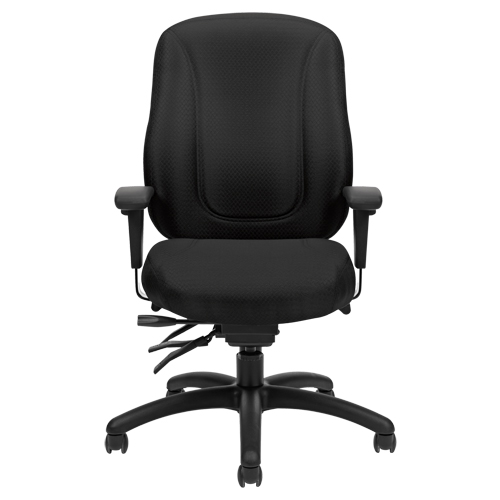 Overtime High Back Chair, Fabric, Black, 300 lbs. Capacity Equipex