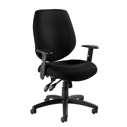 Chaise d'op&eacute;rateur Six 31, Tissu, Noir, Capacit&eacute; 250 lb Equipex