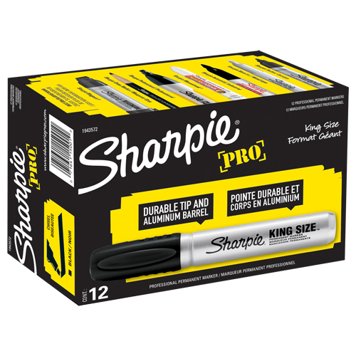 King Size Permanent Marker, Black, Chisel Tip Equipex