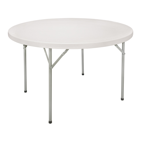 Table pliante, Ronde, 48" l x 48" la, Poly&eacute;thyl&egrave;ne, Blanc Equipex