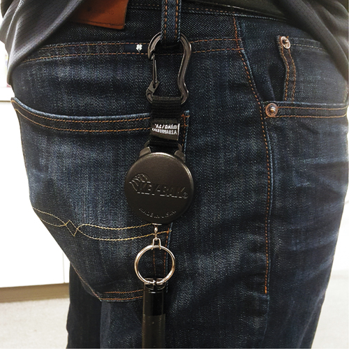 Mousqueton porte-cl&eacute;s r&eacute;tractable Securit, Polycarbonate, C&acirc;ble 28", Fixation Mousqueton Equipex