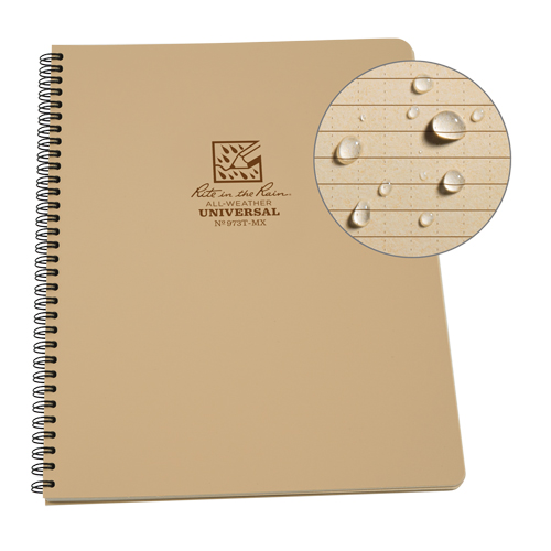 Carnet de notes de poche &agrave; spirale lat&eacute;rale, Couverture souple, Havane, 64 Pages, 4-5/8" , 7"  Equipex