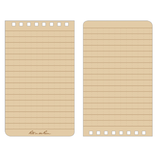 Pocket Top-Spiral Notebook, Soft Cover, Tan, 100 Pages, 3" W x 5" L Equipex