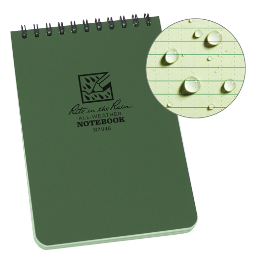 Pocket Top-Spiral Notebook, Soft Cover, Green, 100 Pages, 4" W x 6" L Equipex