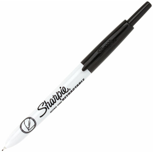 Retractable Permanent Marker, Black, Ultra Fine Tip Equipex