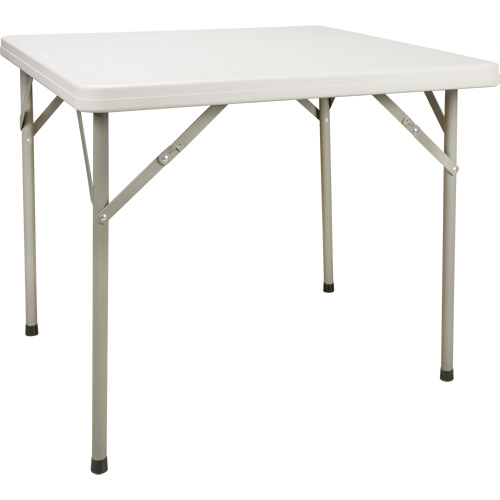 Table pliante, Carr&eacute;e, 34" l x 34" la, Poly&eacute;thyl&egrave;ne, Blanc Equipex