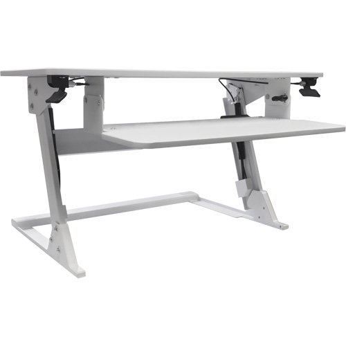 Poste de travail assis-debout Goya, Mod&egrave;le de bureau, 21" h x 35-2/5" la x 24" p, Blanc Equipex