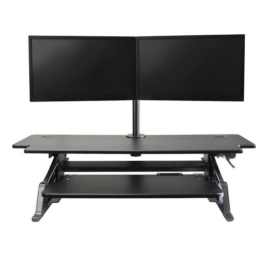 Goya Sit-Stand Workstation, Desktop Unit, 20" H x 42" W x 16" D, Black Equipex
