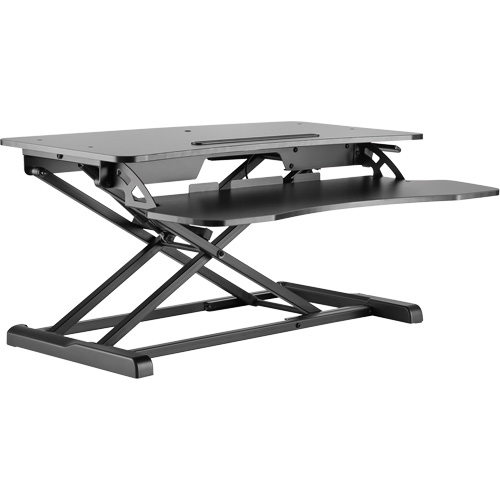 Poste de travail assis-debout Goya, Mod&egrave;le de bureau, 22" h x 31-1/2" la x 24" p, Noir Equipex