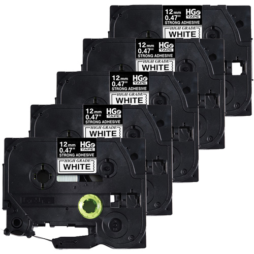 Laminated Tape, 12 mm x 8 m, Black on White Equipex