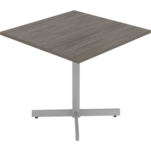 Tables de caf&eacute;t&eacute;ria, 36" lo x 36" la x 29-1/2" h, Dessus de 1", Stratifi&eacute;, Gris/Blanc Equipex