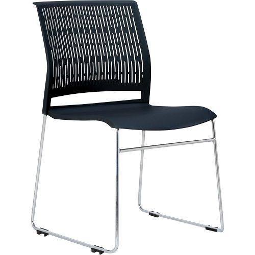 Activ Series Stacking Chairs, Polypropylene, 32-3/8" High, 275 lbs. Capacity, Black Equipex
