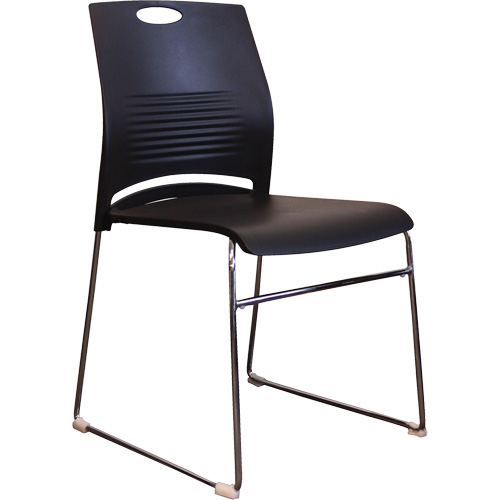 Activ Series Stacking Chairs, Plastic, 23" High, 275 lbs. Capacity, Black Equipex