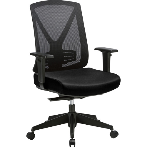 Chaise ajustable de premi&egrave;re qualit&eacute; &agrave; basculement synchronis&eacute; s&eacute;rie Activ, Tissu/Mailles, Noir, Capacit&eacute; 275 lb Equipex