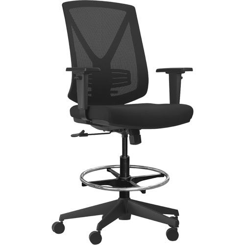 Chaise ajustable de premi&egrave;re qualit&eacute; &agrave; basculement synchronis&eacute; s&eacute;rie Activ, Tissu/Mailles, Noir, Capacit&eacute; 275 lb Equipex