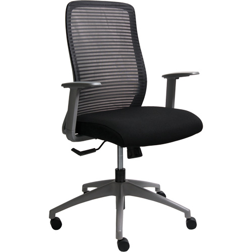 Chaise de bureau ajustable s&eacute;rie Era, Tissu/Mailles, Noir, Capacit&eacute; 275 lb Equipex
