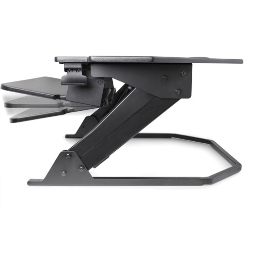 Poste de travail assise/debout pour bureau de coin Goya, Mod&egrave;le de bureau, 20" h x 42" la x 37-4/5" p, Noir Equipex