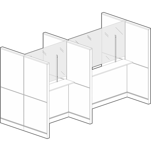 Vitre hygi&eacute;nique &agrave; fixation par pince, 48" la x 36" h Equipex