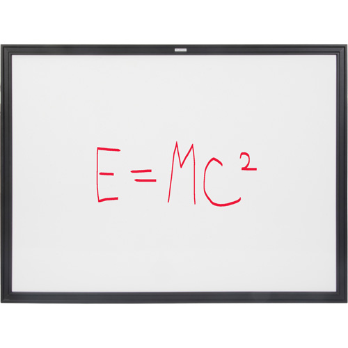 Tableau blanc &agrave; cadre MDF noir, Effacement &agrave; sec/Magn&eacute;tique, 48" la x 36" h Equipex