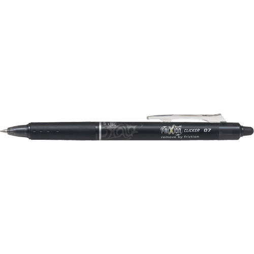 Stylo &agrave; cliquet Frixion Point, Noir, 0,7 mm, R&eacute;tractable Equipex