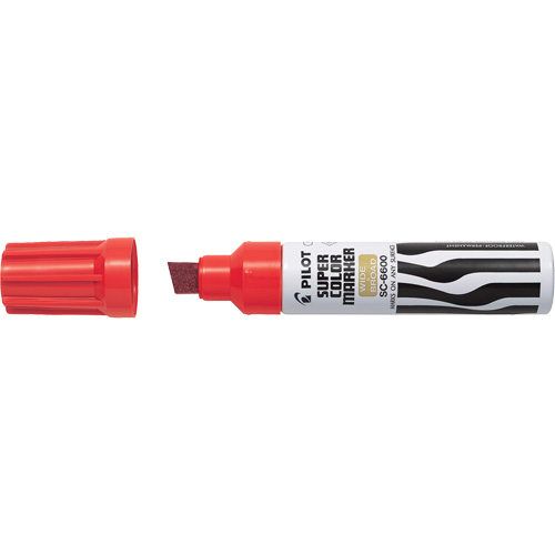 Super Colour Jumbo Permanent Marker, Red, Chisel Tip Equipex