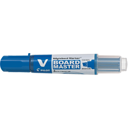 Marqueur effaçable &agrave; sec Vboard Master, Bleu, Pointe Ciseau Equipex
